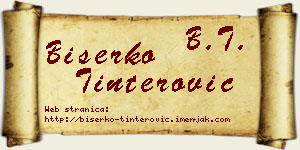 Biserko Tinterović vizit kartica